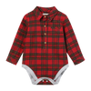 JASPER Festive Red plaid brushed cotton Woven Onesie