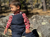 GENTRY Navy Tweed Woven Overalls