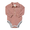 JASPER Red/White plaid Woven Onesie