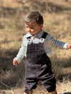 GENTRY Black Moleskin Woven Overalls