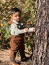 SEYMOUR Cream/Green Striped Polo Onesie
