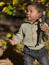 RIPLEY Sage/Cream Ribbed Stripe Onesie