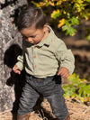 RIPLEY Sage/Cream Ribbed Stripe Onesie