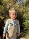 AYNOR Heathered Blue Rib Henley Onesie