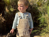 AYNOR Heathered Blue Rib Henley Onesie
