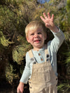 AYNOR Heathered Blue Rib Henley Onesie
