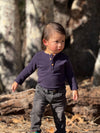 AYNOR Navy Henley Onesie