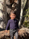 AYNOR Navy Henley Onesie