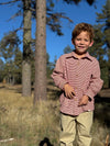 COLUMBIA Rust/Cream ribbed stripe Jersey Shirt