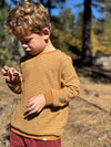 TARQUIN beige/gold brushed stripe sweater