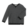 TARQUIN black/cream brushed stripe sweater