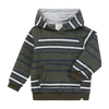 OAKDALE green/navy stripe hooded sweatshirt