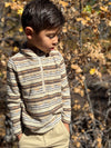 MACCHU  sherpa Beige/Brown stripe