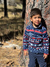 MACCHU sherpa blue/red  multi print