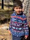 MACCHU sherpa blue/red  multi print