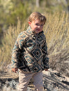 MACCHU sherpa brown//teal multi stripe