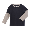 CAMERON Navy Waffle Mock Sleeve Tee