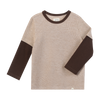CAMERON Beige Waffle Mock Sleeve Tee