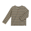 ADAMS Green Multi Stripe  Ribbed Henley