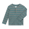 ADAMS Teal Stripe Ribbed Henley