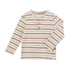 ADAMS Cream Stripe Ribbed Henley
