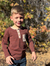 LINDEN Brown/Navy Stripe Henley