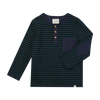 LINDEN Green/Navy Stripe Henley