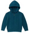 HOODY blue cable hooded sweater