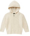 HOODY cream cable hooded sweater