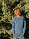 CLASSY blue cable sweater