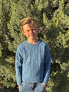 CLASSY blue cable sweater