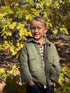 TWEEDY green tweed  padded jacket