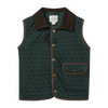 FISHER green padded vest with cord trim