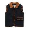 FISHER navy padded vest with cord trim