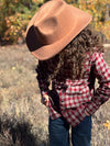 HOWDY Western Vintage Red plaid WOVEN SHIRT
