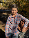HOWDY Western Apricot/Blue plaid WOVEN SHIRT