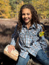 HOWDY Western Beige/Blue plaid WOVEN SHIRT