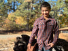HOWDY Western Burgundy/Blue plaid WOVEN SHIRT
