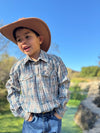 HOWDY Western Blue/Cream plaid WOVEN SHIRT