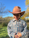 HOWDY Western Blue/Cream plaid WOVEN SHIRT