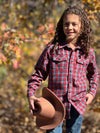 HOWDY Western Red/Navy plaid WOVEN SHIRT
