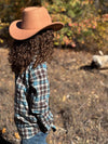 HOWDY Western Blue/Brown Stitch WOVEN SHIRT