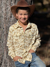 RODEO Cream Western Print  WOVEN SHIRT