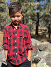 SAWYER RED/BLACK PLAID Fishing Shirt