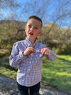 SAWYER ORANGE/NAVY/WHITE PLAID Fishing Shirt