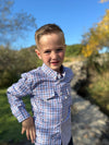 SAWYER ORANGE/NAVY/WHITE PLAID Fishing Shirt
