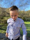 SAWYER ORANGE/NAVY/WHITE PLAID Fishing Shirt