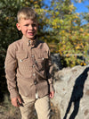 SAWYER BROWN/CREAM Micro plaid Fishing Shirt