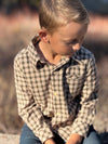ATWOOD woven shirt sage/rust stitch plaid