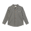 ATWOOD woven shirt black/cream cross stitched plaid